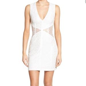 Missguided White Lace Cutout Dress
